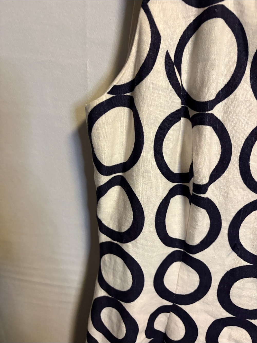 Liz Claiborne Navy & White Circle-Print Sleeveless Shift Dress nwt - Picture 8 of 12